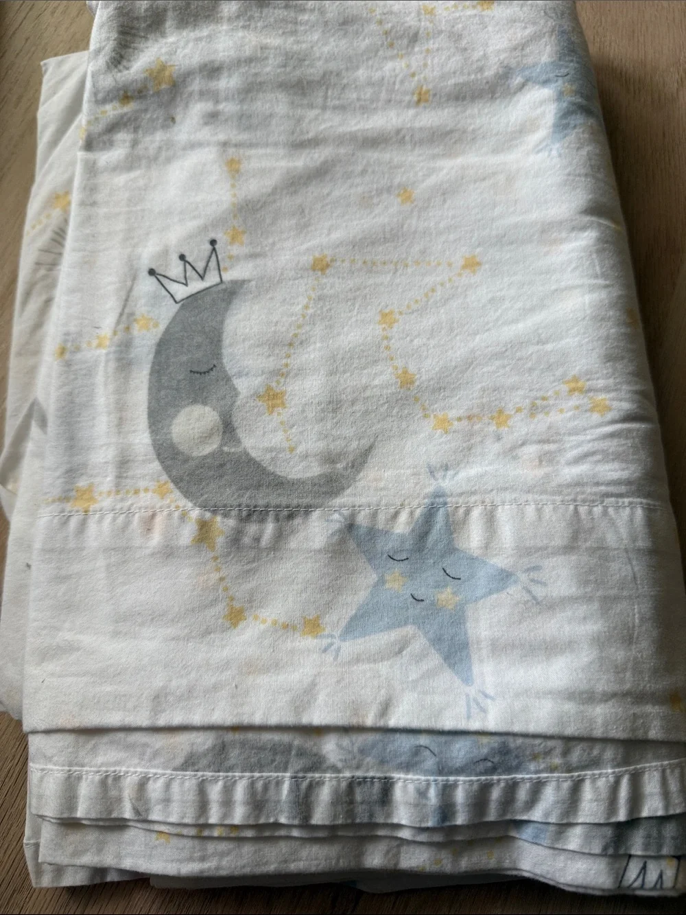Pottery Barn Moon & Star Bedding Set - White, Gray, Light Blue, Pale Yellow